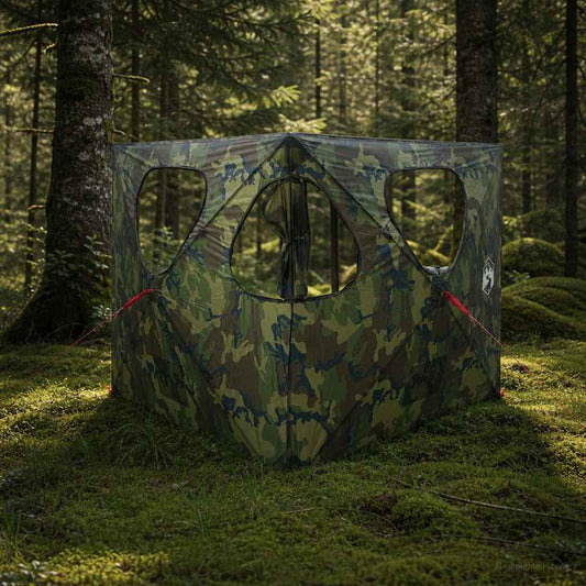 vidaXL Hunting Tent 145 x 145 x 150 cm Camouflage Polyester and Steel