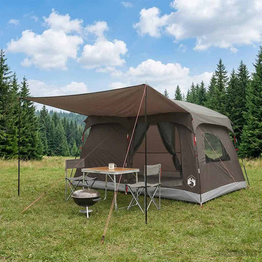 vidaXL Family Tent 6-Person Brown Grey Polyester