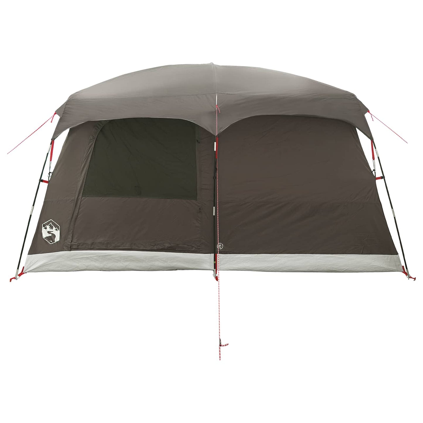 vidaXL Family Tent with Roof Brown Grey 320 x 210 x 180 cm Polyester
