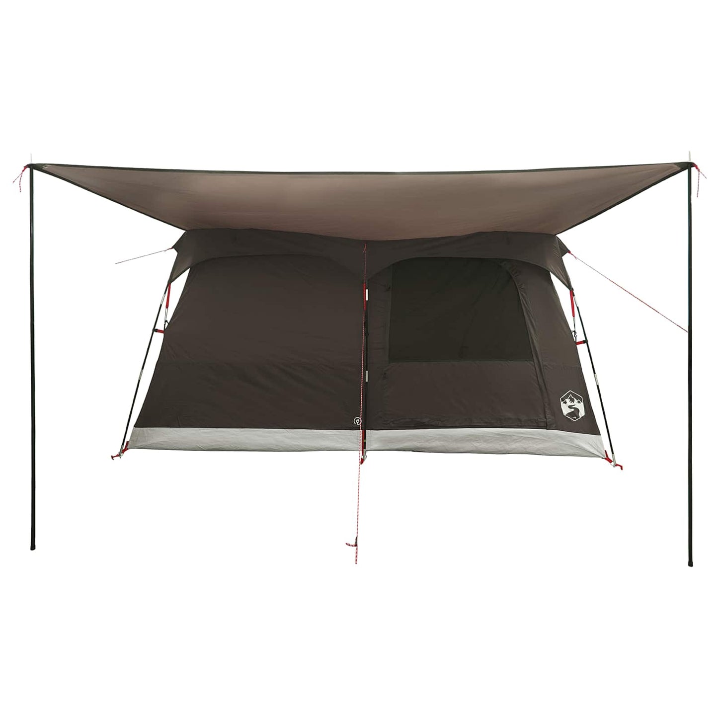 vidaXL Family Tent with Roof Brown Grey 320 x 210 x 180 cm Polyester