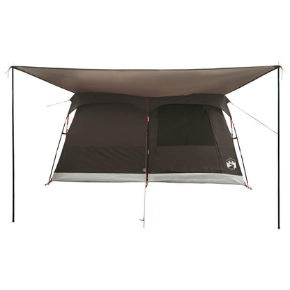 vidaXL Family Tent with Roof Brown Grey 320 x 210 x 180 cm Polyester