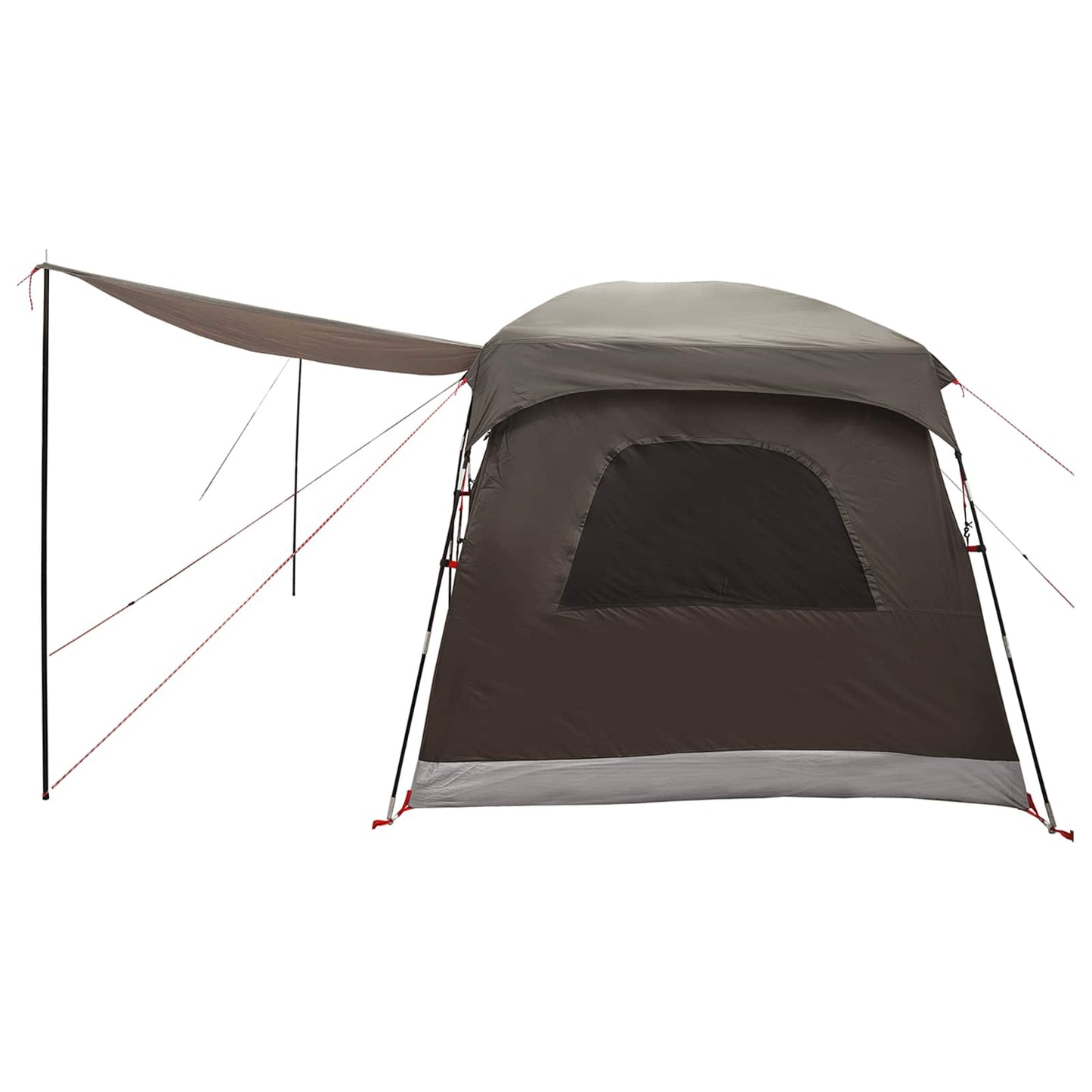 vidaXL Family Tent with Roof Brown Grey 320 x 210 x 180 cm Polyester