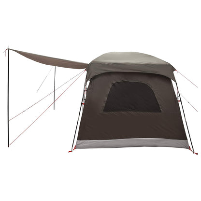vidaXL Family Tent with Roof Brown Grey 320 x 210 x 180 cm Polyester