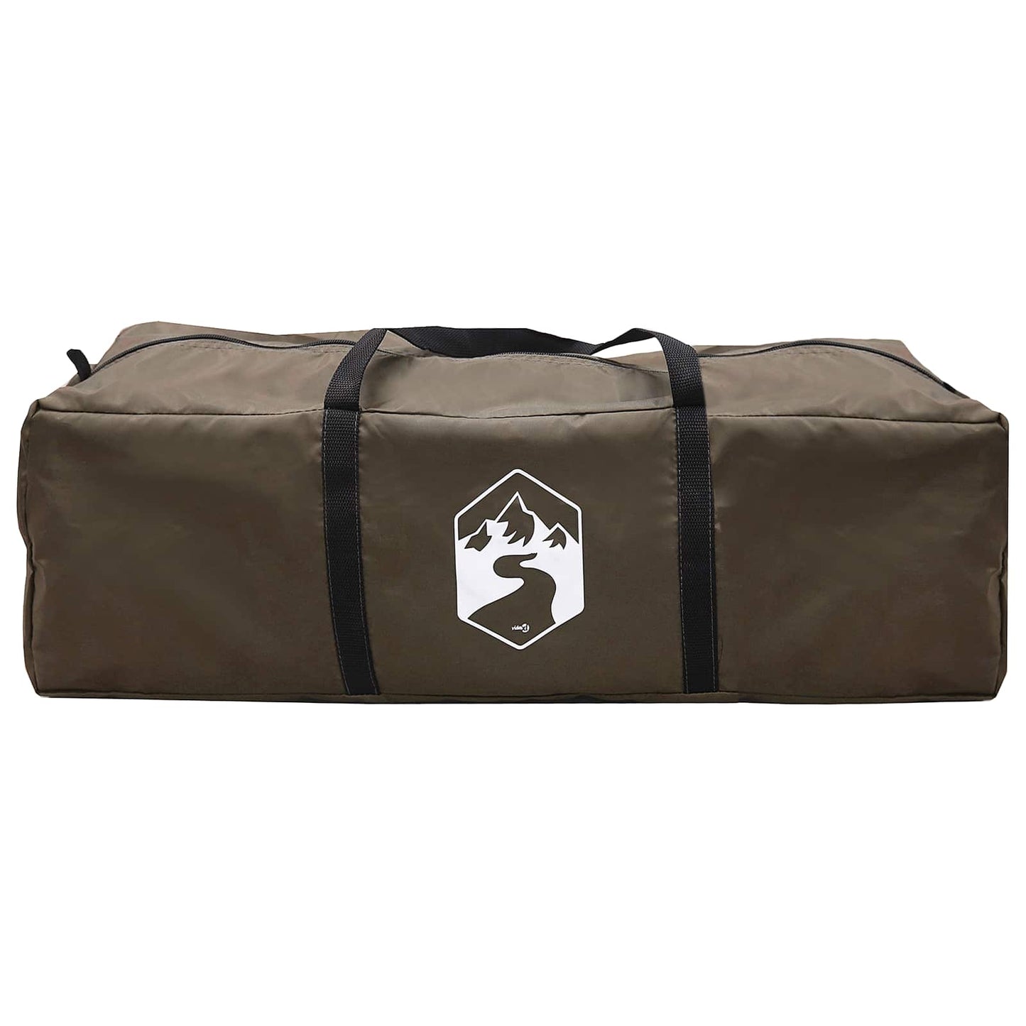 vidaXL Family Tent with Roof Brown Grey 380 x 260 x 190 cm Polyester