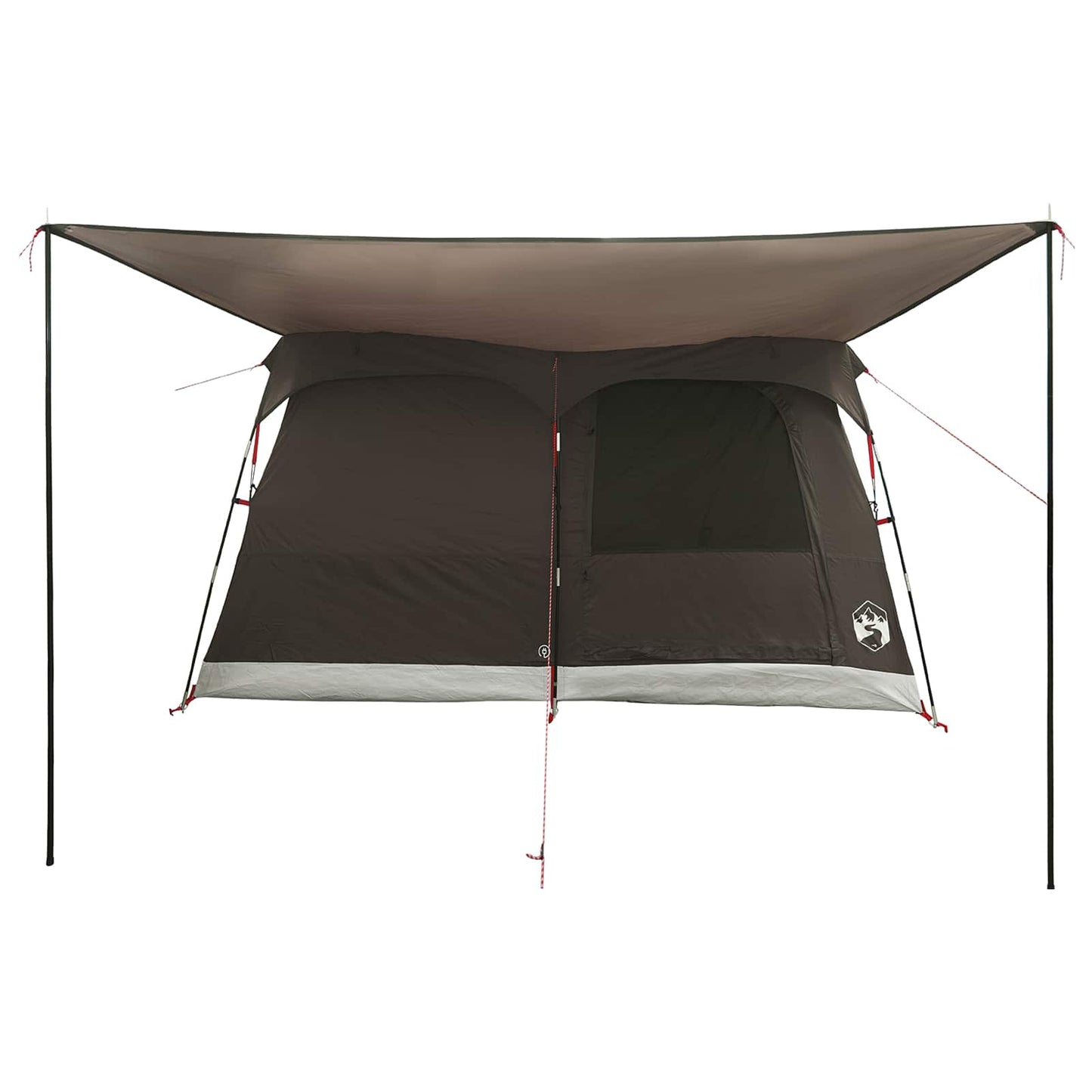 vidaXL Family Tent with Roof Brown Grey 380 x 260 x 190 cm Polyester