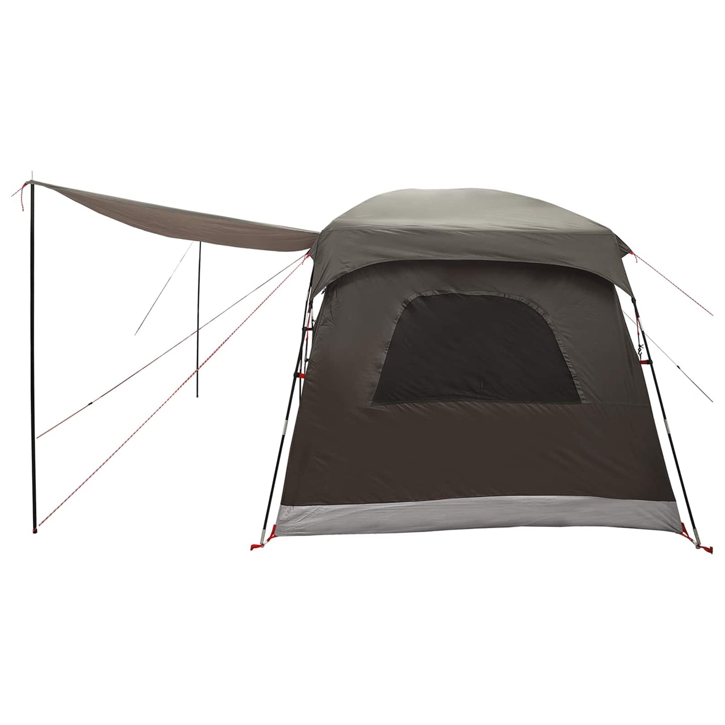 vidaXL Family Tent with Roof Brown Grey 380 x 260 x 190 cm Polyester