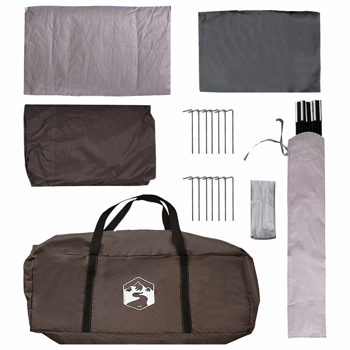 vidaXL Family Tent Brown Grey 420 x 305 x 200 cm Polyester and Steel