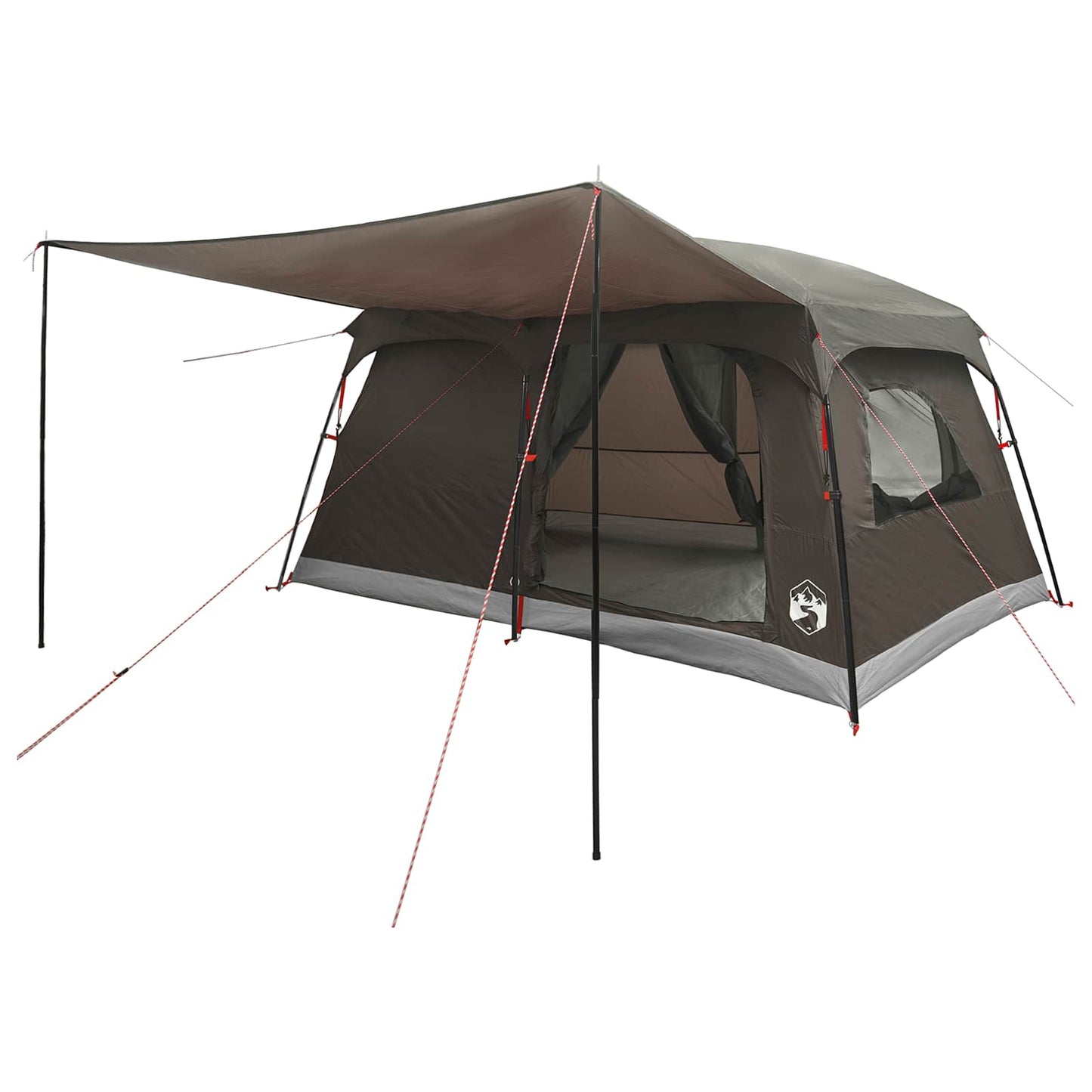 vidaXL Family Tent Brown Grey 420 x 305 x 200 cm Polyester and Steel