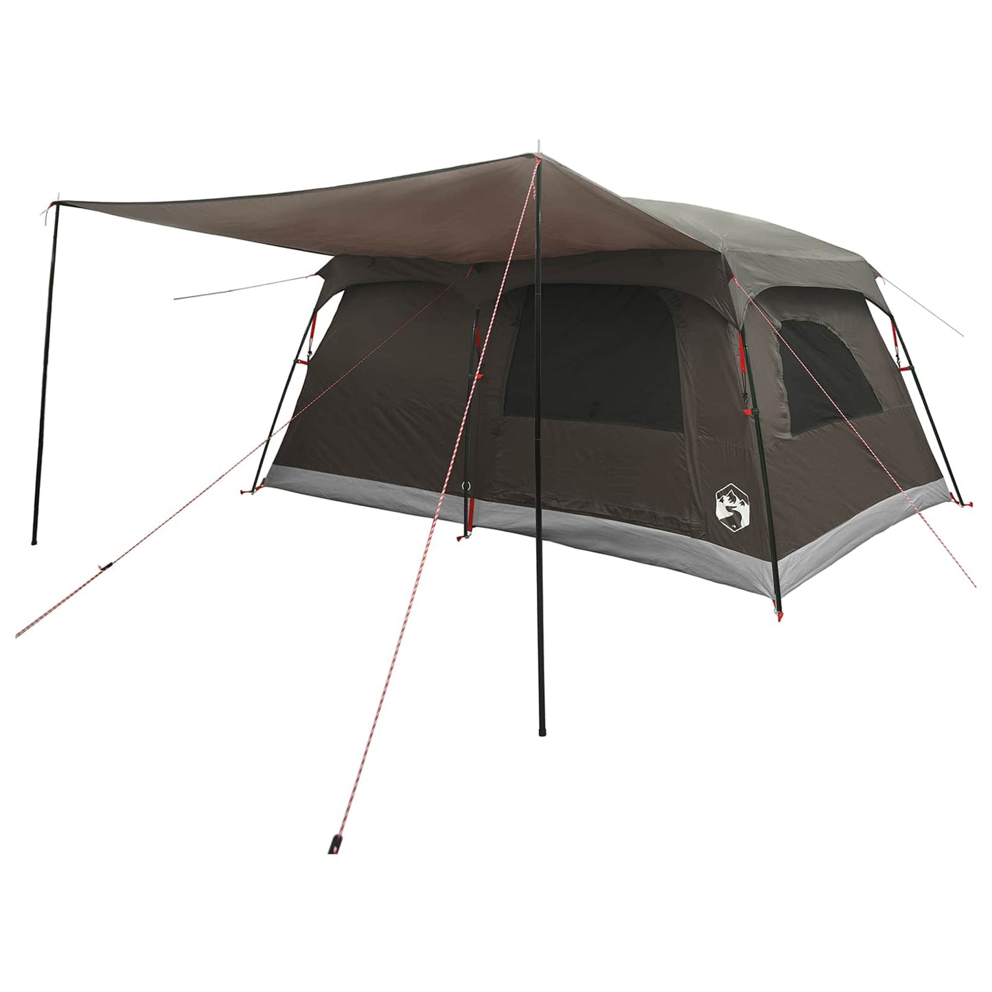 vidaXL Family Tent Brown Grey 420 x 305 x 200 cm Polyester and Steel