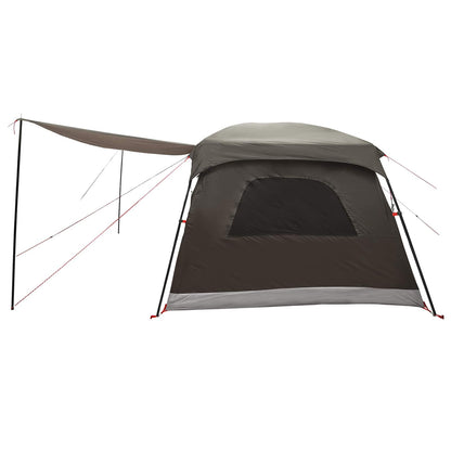 vidaXL Family Tent Brown Grey 420 x 305 x 200 cm Polyester and Steel