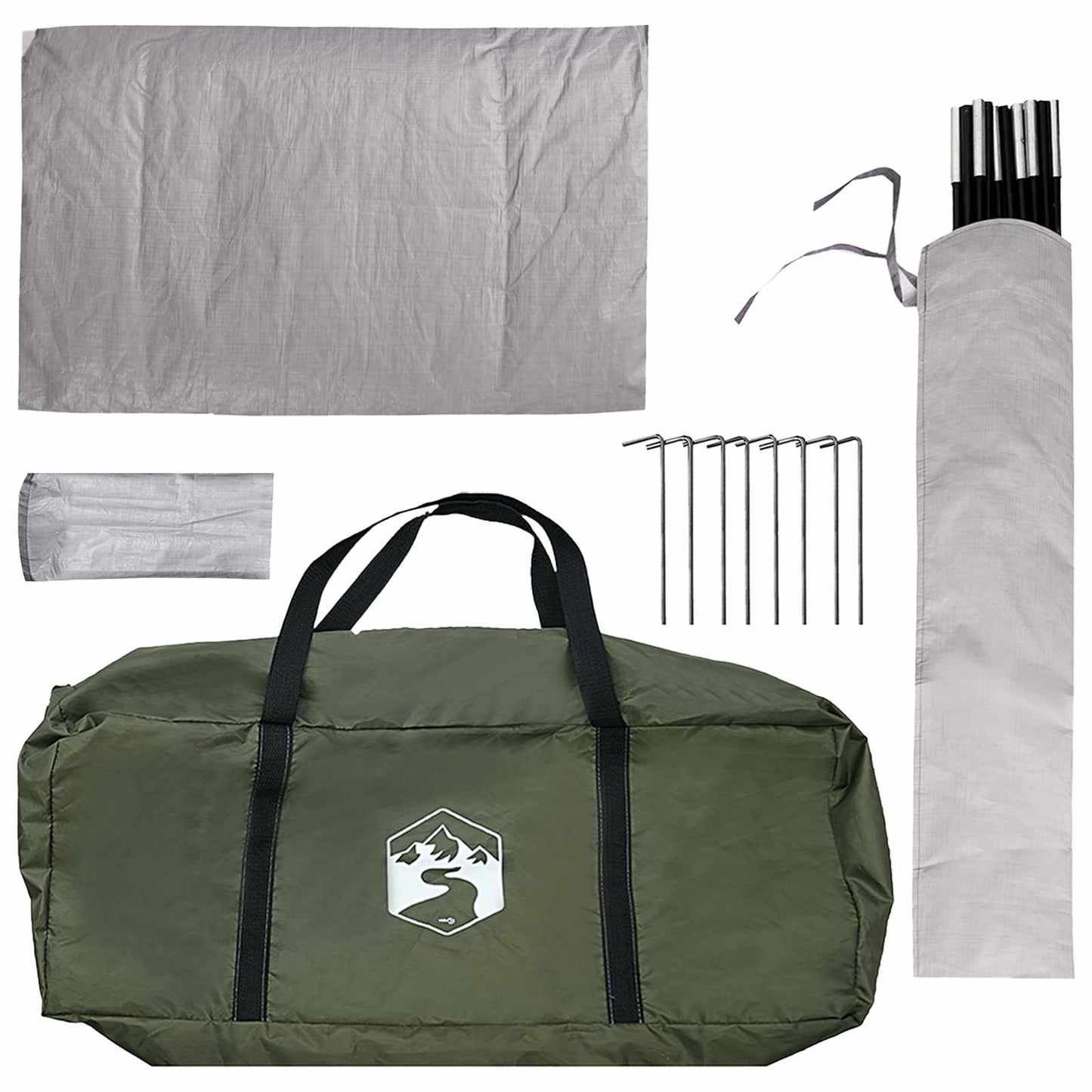 vidaXL Camping Tent with Rainfly Water-resistant Dome Olive Green