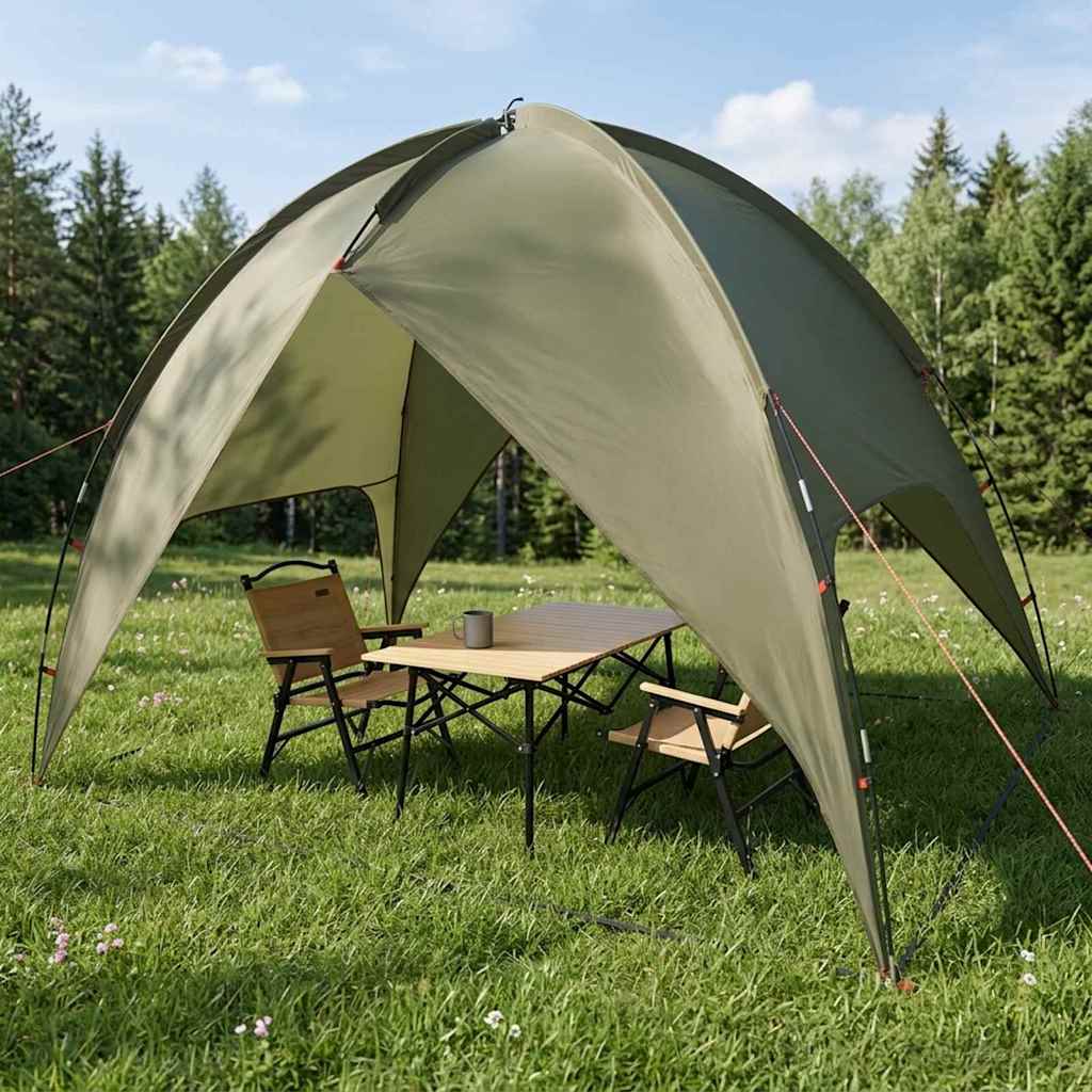 vidaXL Camping Tent with Rainfly Water-resistant Dome Olive Green