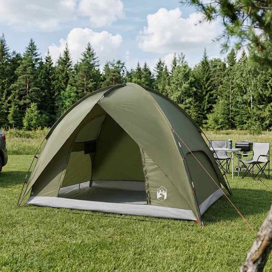 vidaXL Camping Tent with Rainfly Water-resistant 4-Person Olive Green