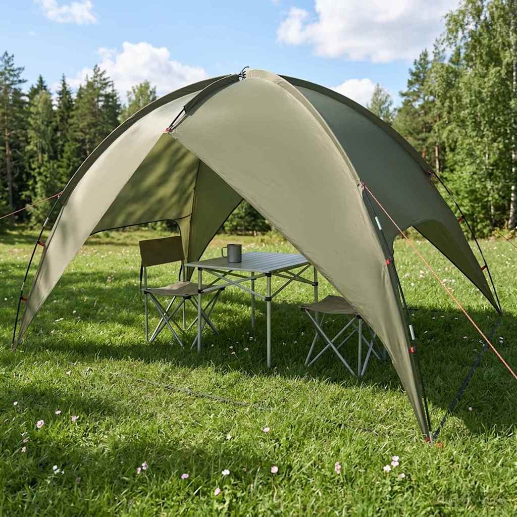 vidaXL Camping Tent with Rainfly Water-resistant Dome Olive Green