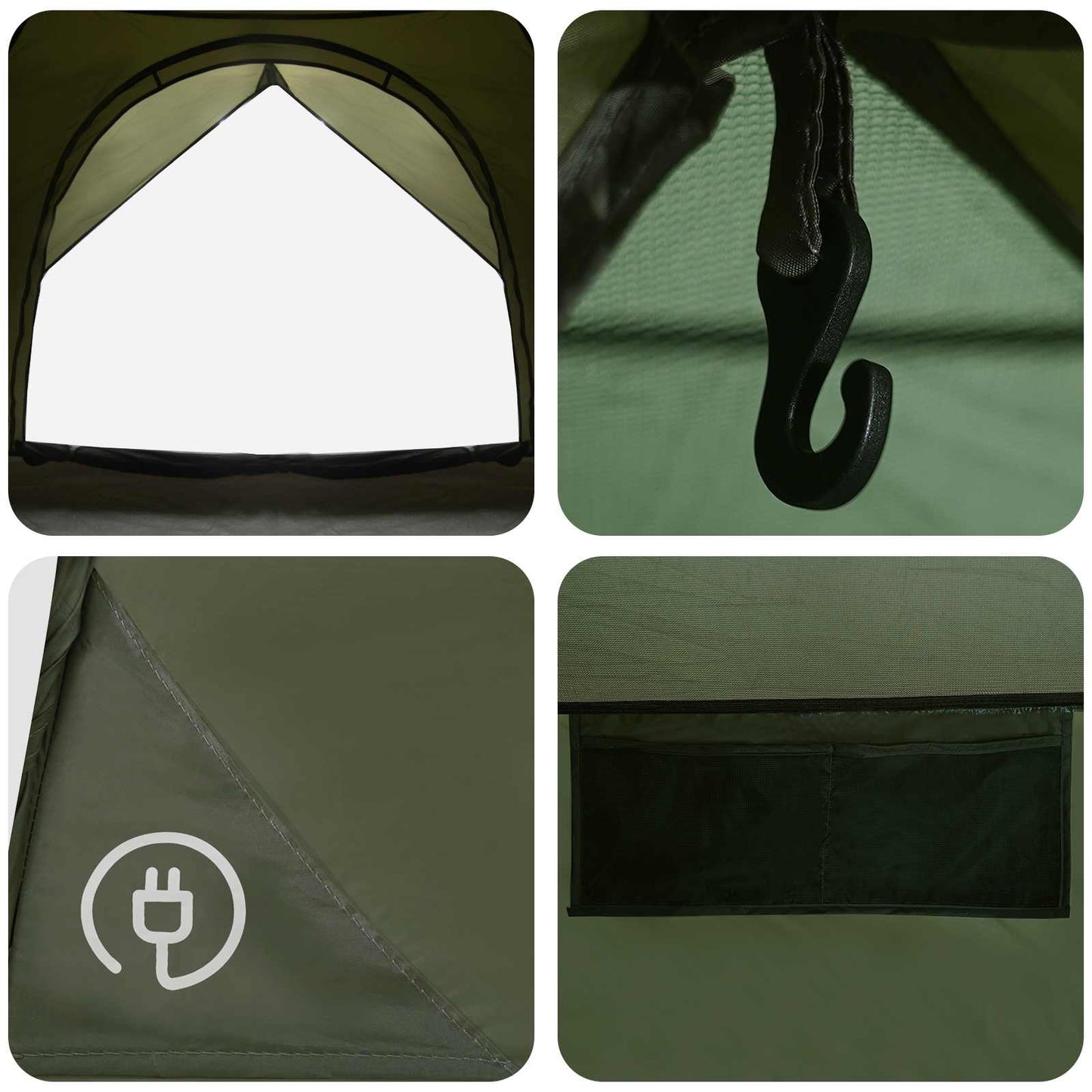 vidaXL Camping Tent with Rainfly Water-resistant Dome Olive Green