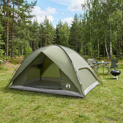 vidaXL Camping Tent with Rainfly Water-resistant Dome Olive Green