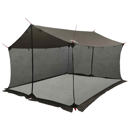 vidaXL Camping Tarp with Mesh Walls Brown Grey 340 x 260 x 220 cm