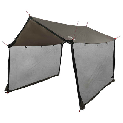 vidaXL Camping Tarp with Mesh Walls Brown Grey 340 x 260 x 220 cm