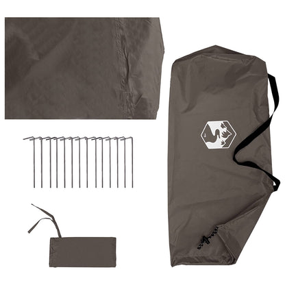 vidaXL Camping Tarp with Mesh Walls Brown Grey 270 x 210 x 210 cm