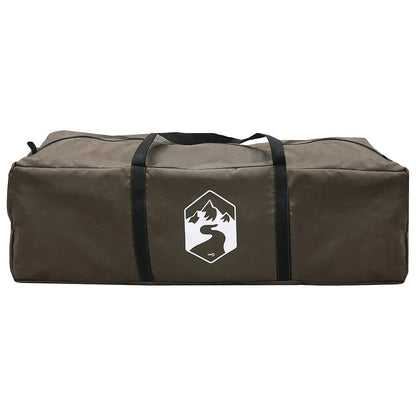 vidaXL Cabin Tent with Roof Brown grey 8-Person Polyester and Steel