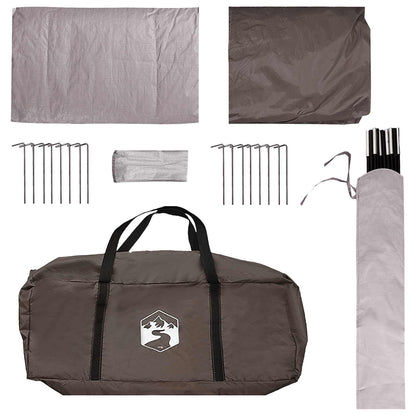 vidaXL Cabin Tent with Roof Brown grey 6-Person Polyester and Steel