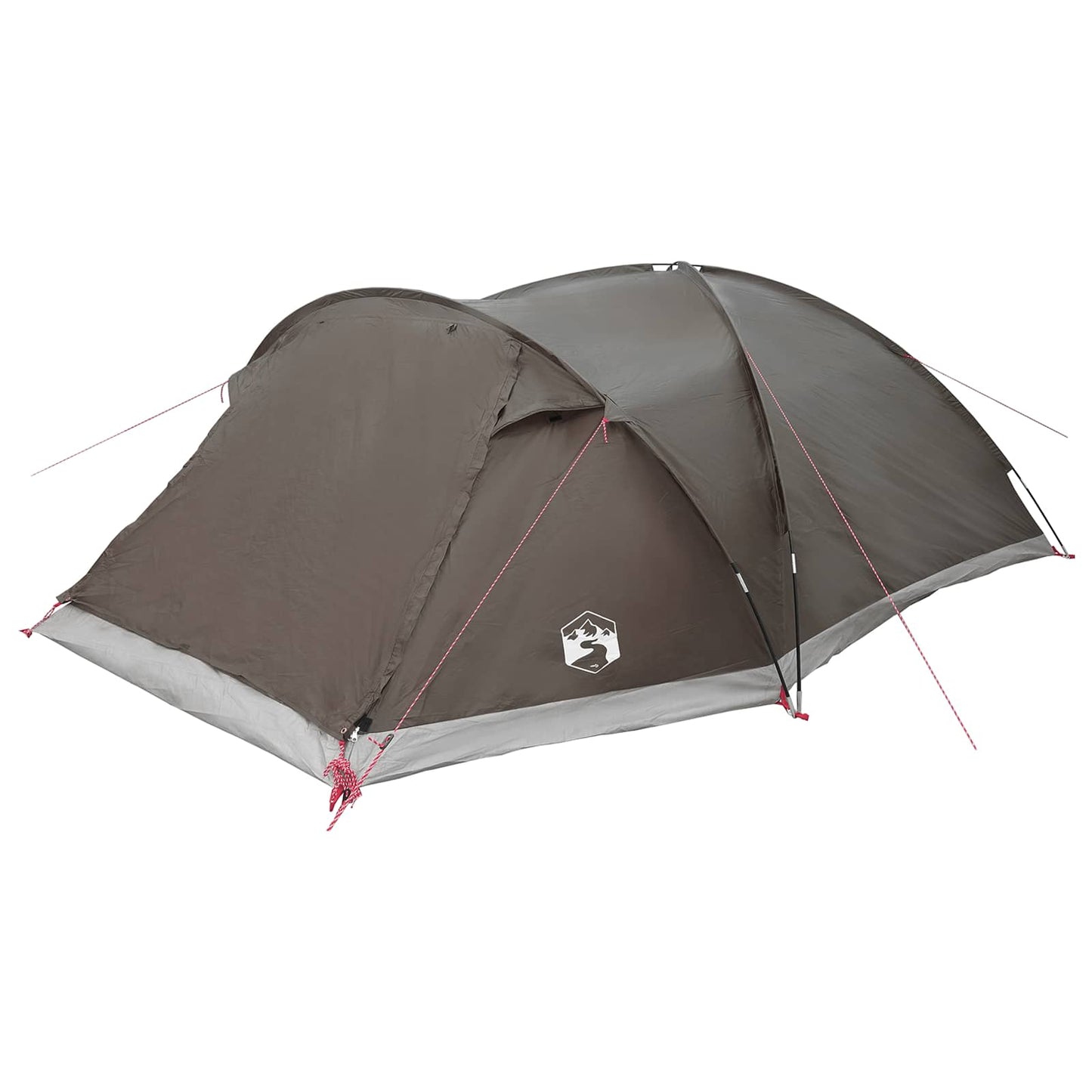 vidaXL Cabin Tent with Roof Brown grey 8-Person Polyester and Steel