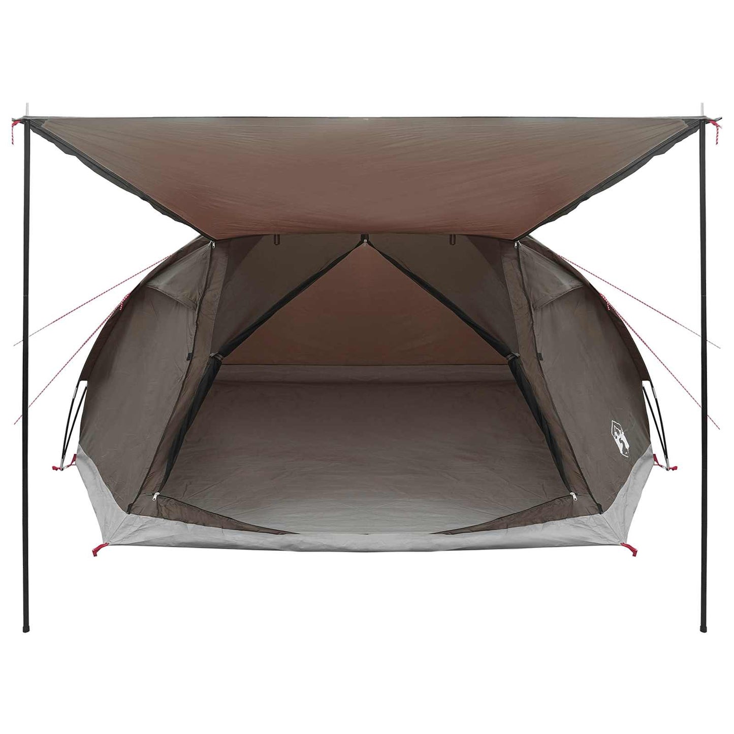 vidaXL Cabin Tent with Roof Brown grey 8-Person Polyester and Steel