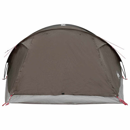 vidaXL Cabin Tent with Roof Brown grey 8-Person Polyester and Steel