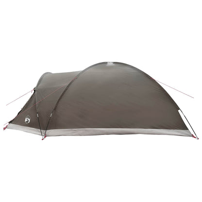 vidaXL Cabin Tent with Roof Brown grey 8-Person Polyester and Steel
