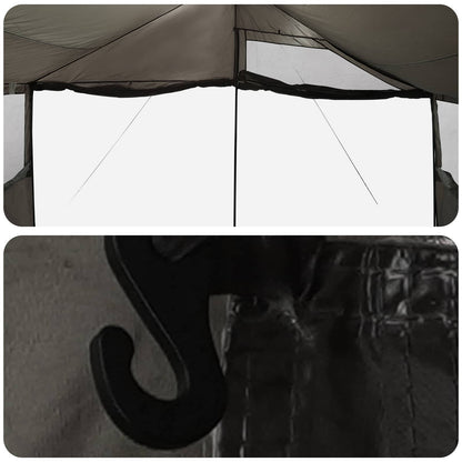 vidaXL Family Tent Brown grey 450 x 400 x 265 cm Polyester and Steel