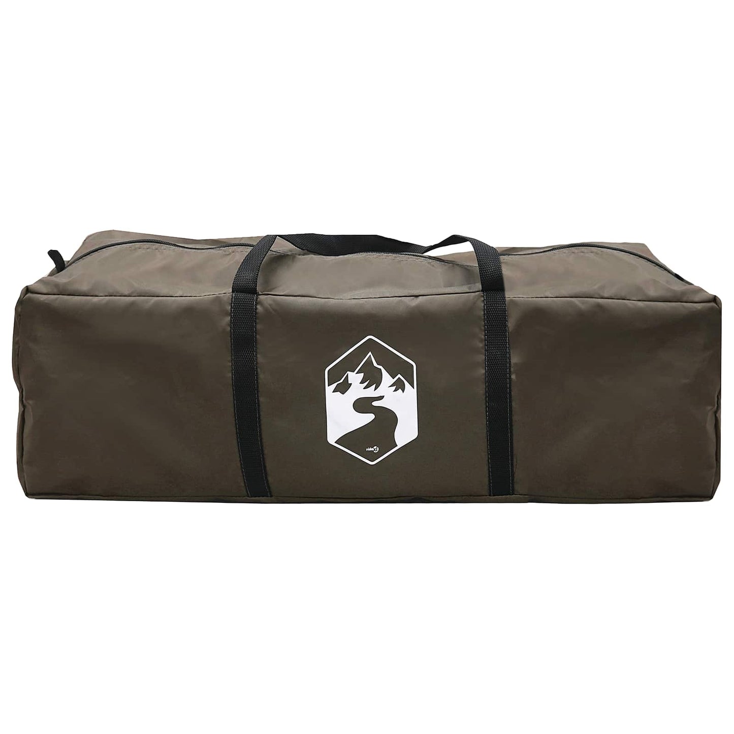 vidaXL Tunnel Tent Brown Grey 366 x 244 x 198 cm Polyester and Steel