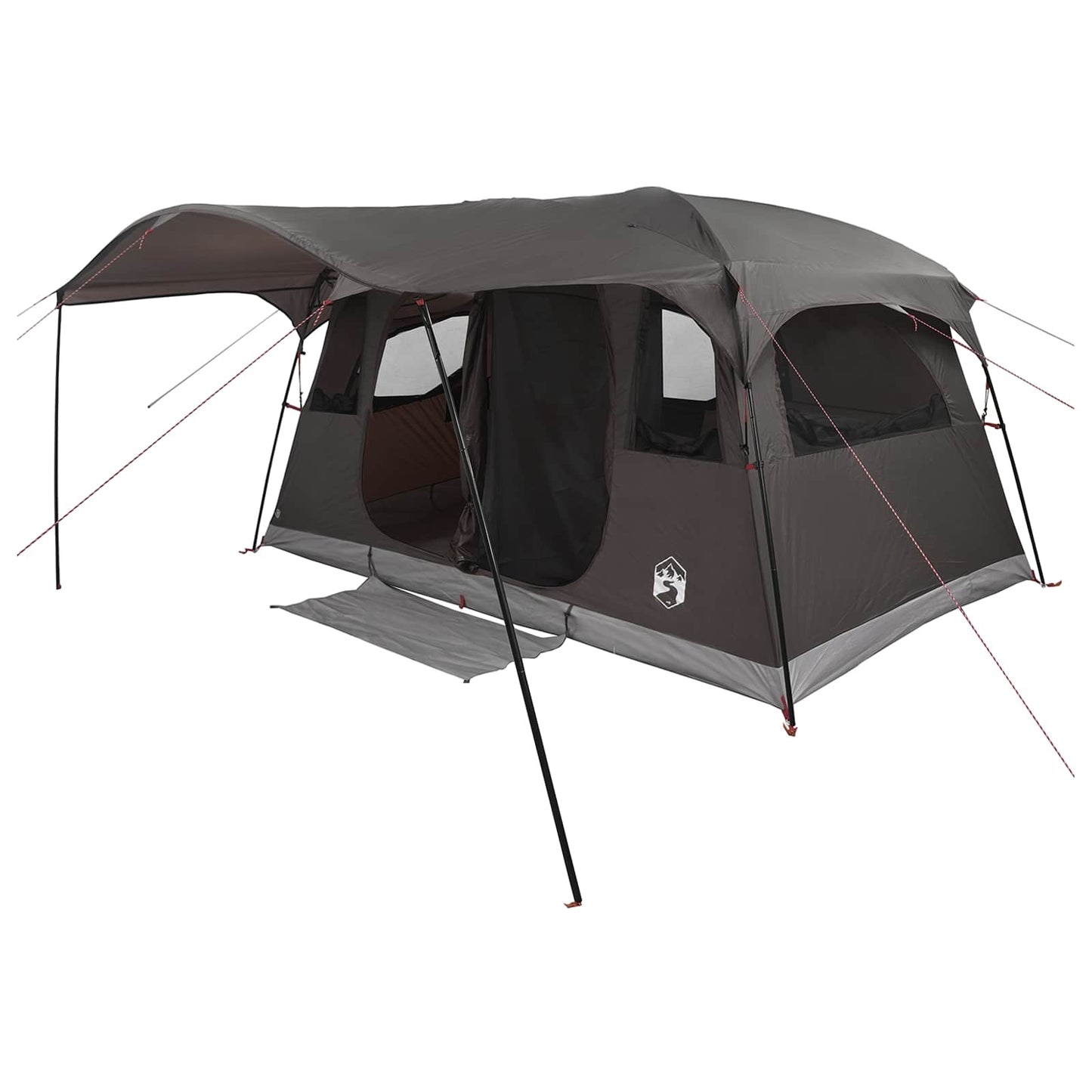 vidaXL Tunnel Tent Brown Grey 366 x 244 x 198 cm Polyester and Steel
