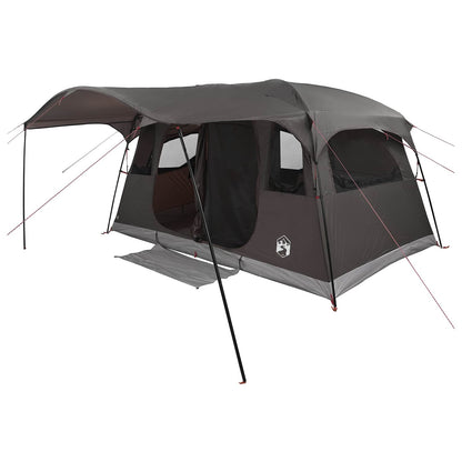 vidaXL Tunnel Tent Brown Grey 366 x 244 x 198 cm Polyester and Steel