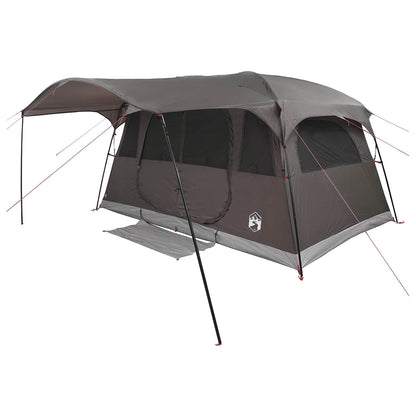vidaXL Tunnel Tent Brown Grey 366 x 244 x 198 cm Polyester and Steel