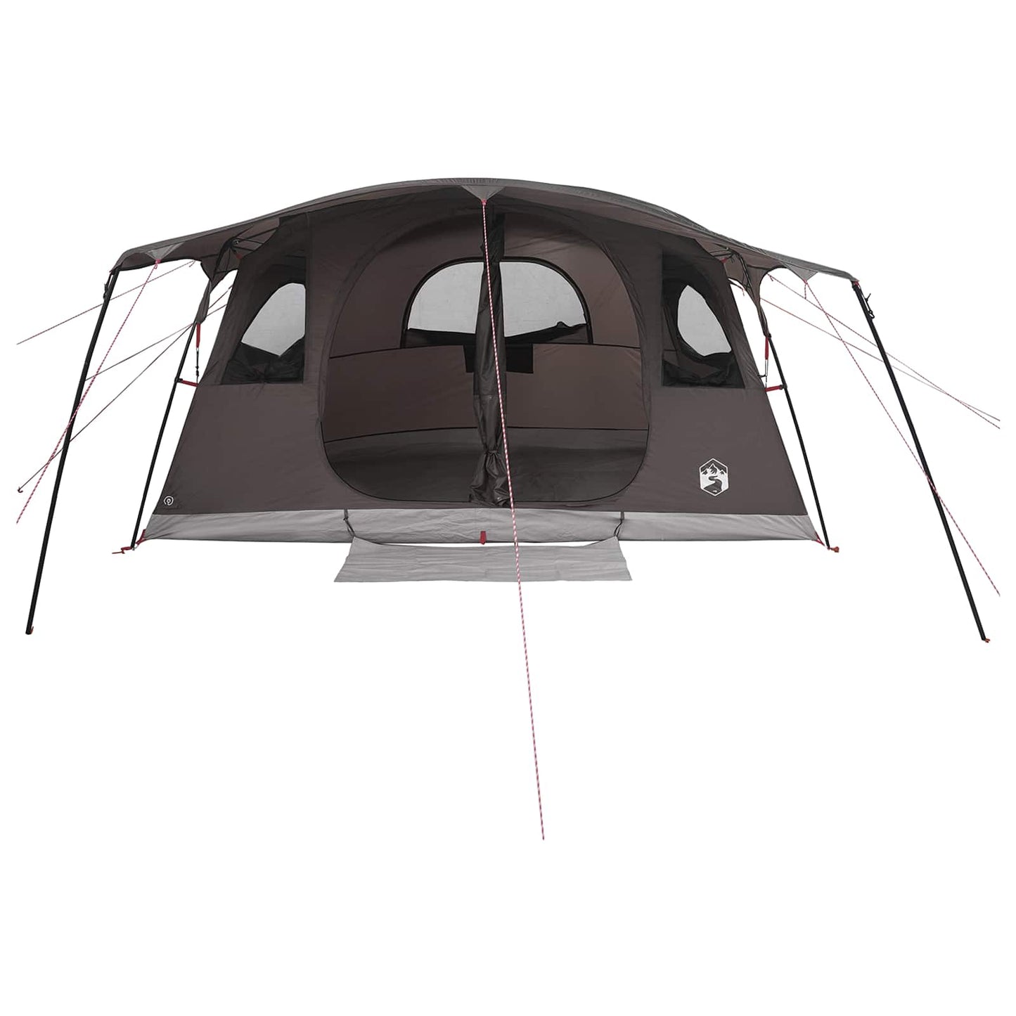 vidaXL Tunnel Tent Brown Grey 366 x 244 x 198 cm Polyester and Steel