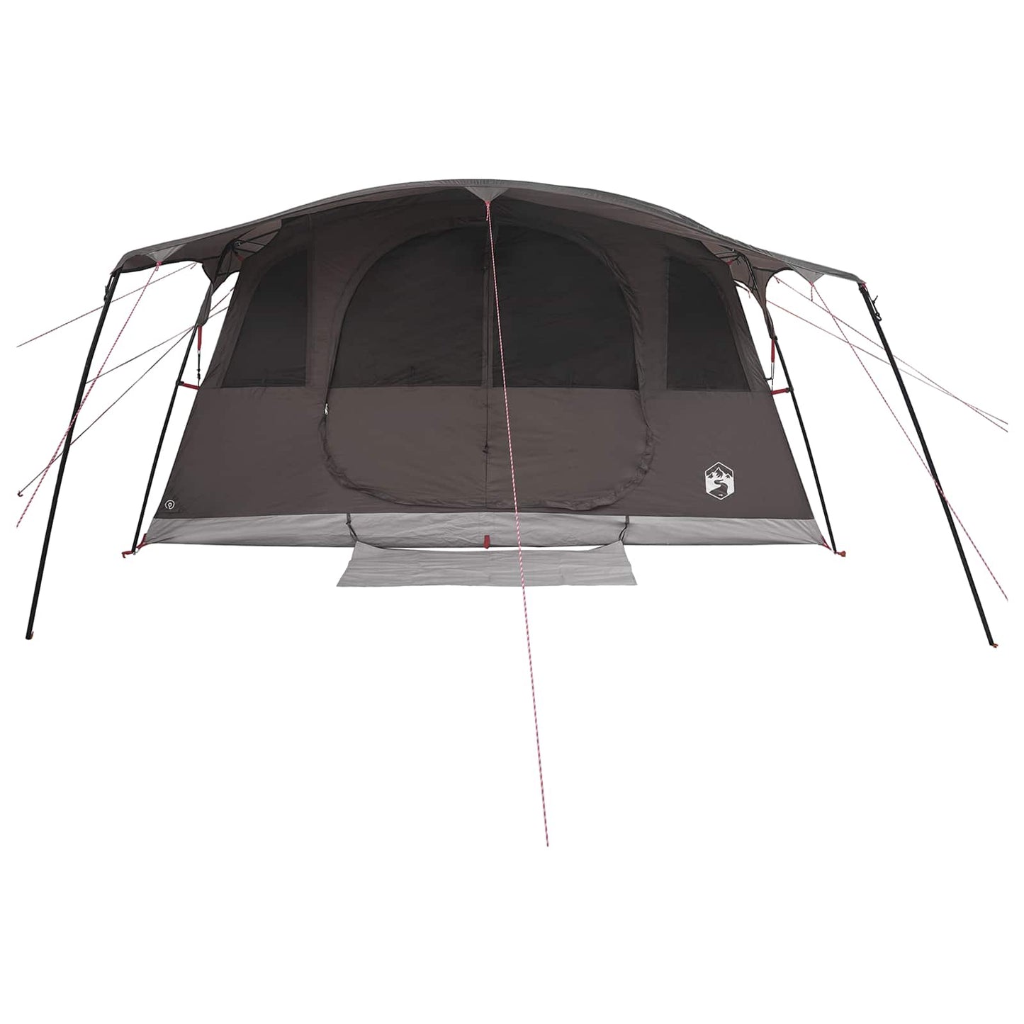 vidaXL Tunnel Tent Brown Grey 366 x 244 x 198 cm Polyester and Steel