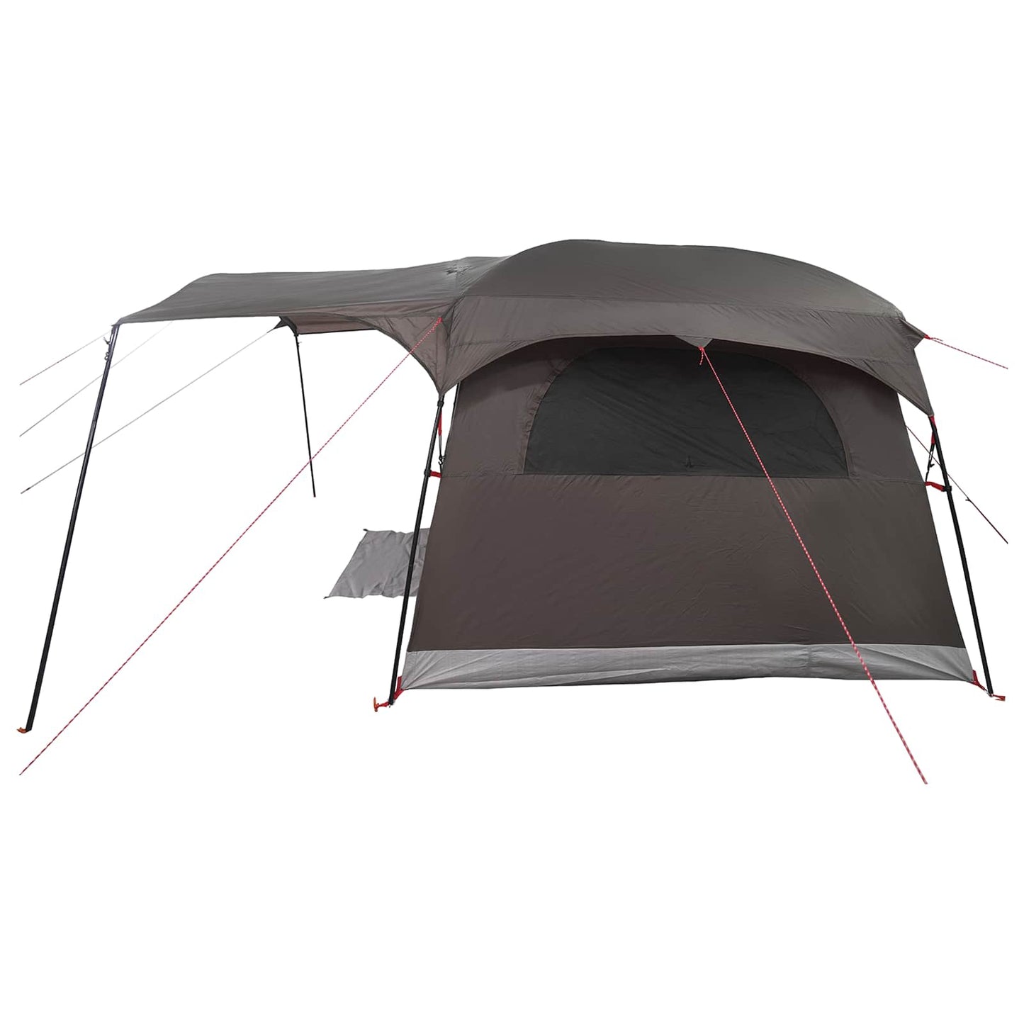 vidaXL Tunnel Tent Brown Grey 366 x 244 x 198 cm Polyester and Steel