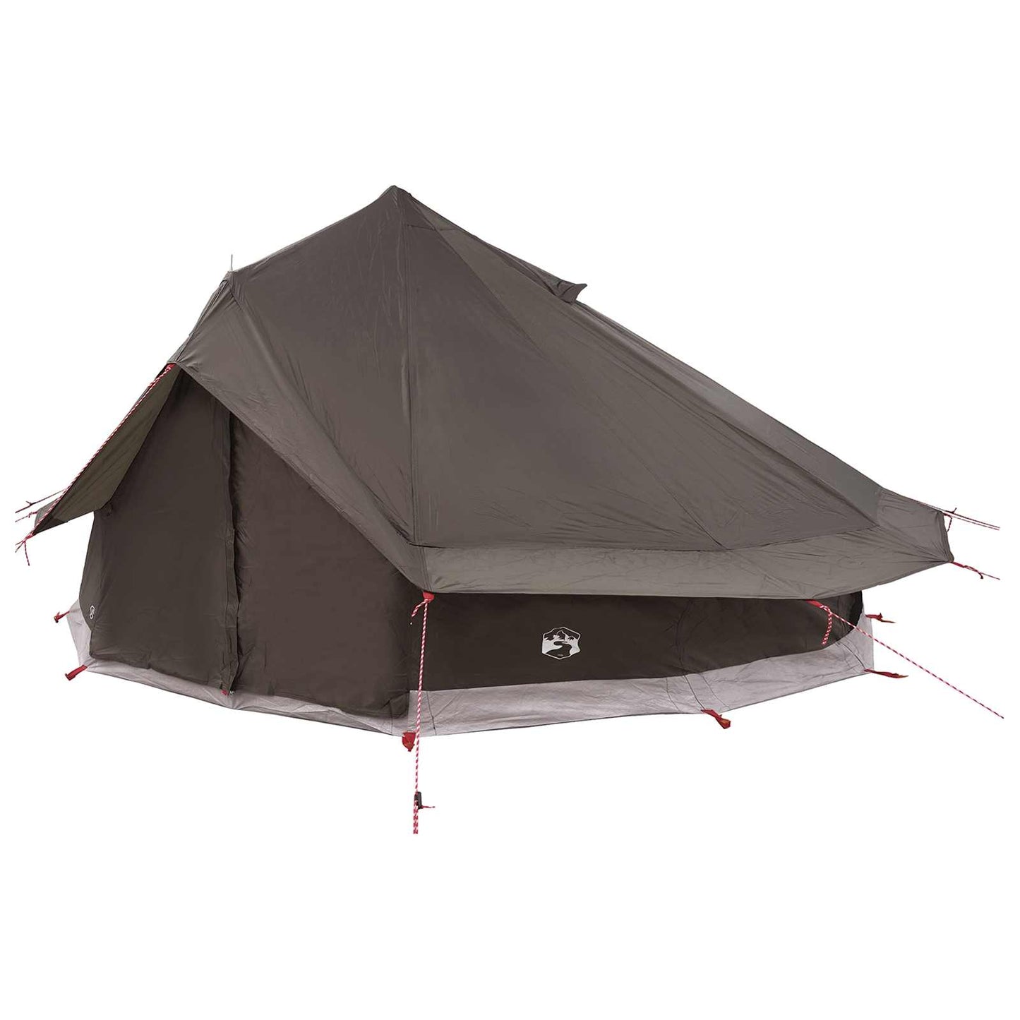 vidaXL Tipi Tent Brown Grey 700 x 700 x 395 cm Polyester and Steel