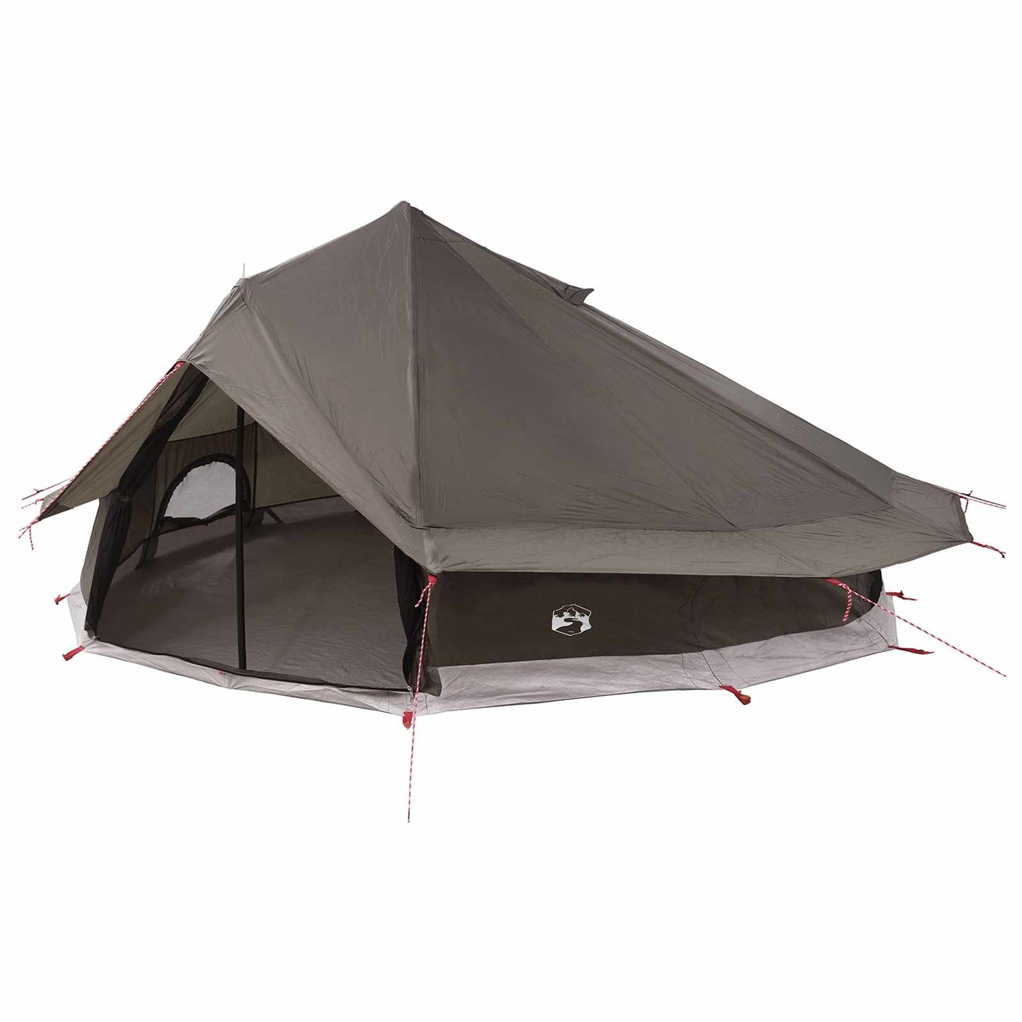 vidaXL Tipi Tent Brown Grey 800 x 800 x 430 cm Polyester and Steel