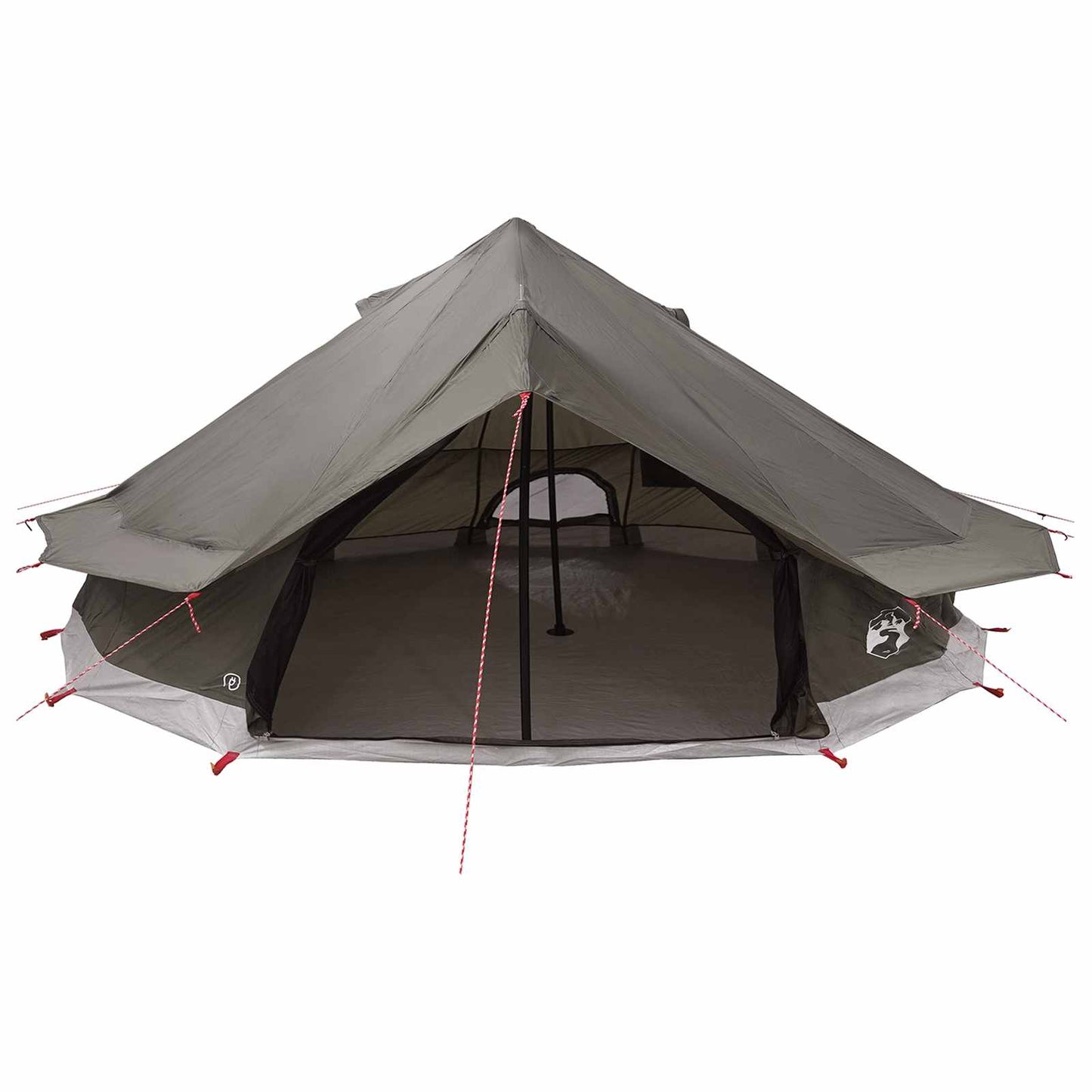 vidaXL Tipi Tent Brown Grey 800 x 800 x 430 cm Polyester and Steel