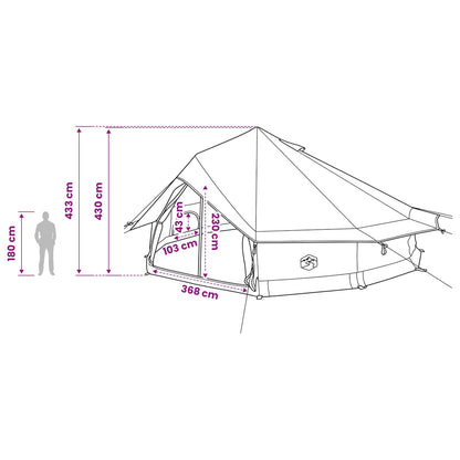 vidaXL Tipi Tent Brown Grey 800 x 800 x 430 cm Polyester and Steel