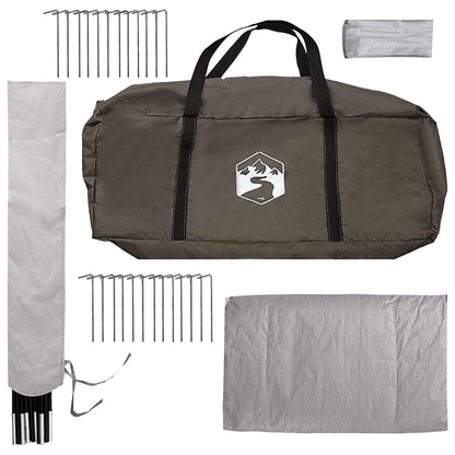 vidaXL Tipi Tent with Roof Brown Grey 250 x 250 cm Polyester and Steel