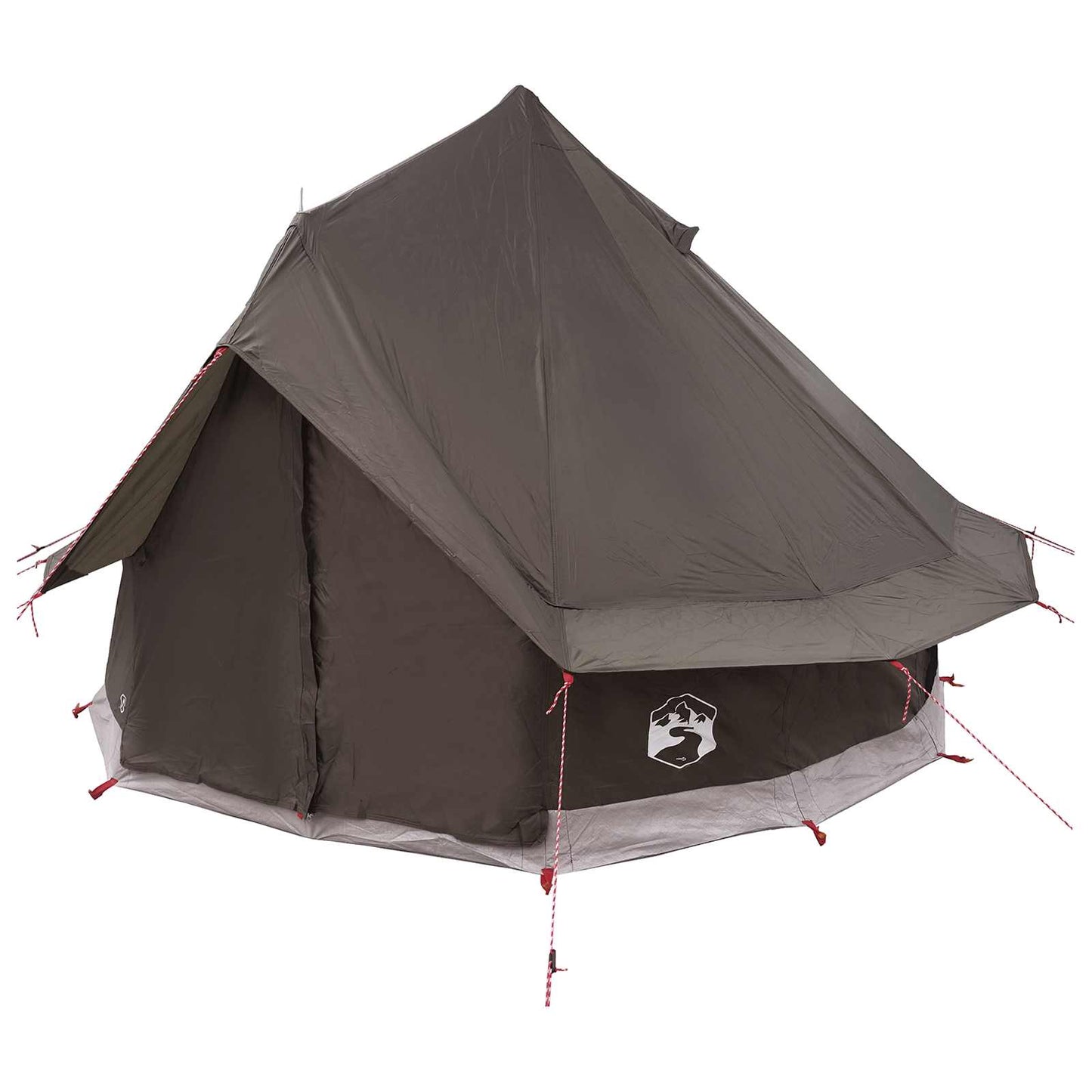 vidaXL Tipi Tent with Roof Brown Grey 250 x 250 cm Polyester and Steel