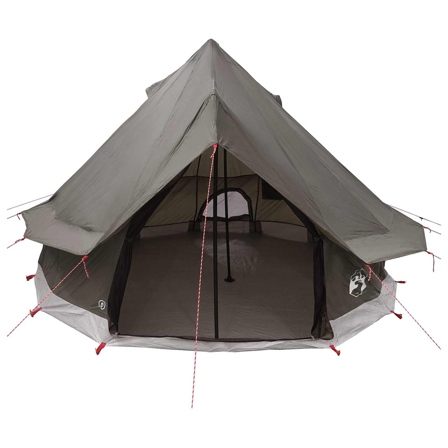 vidaXL Tipi Tent with Roof Brown Grey 250 x 250 cm Polyester and Steel