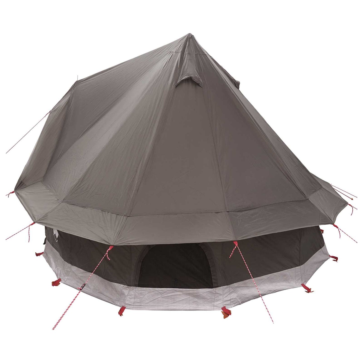 vidaXL Tipi Tent with Roof Brown Grey 250 x 250 cm Polyester and Steel