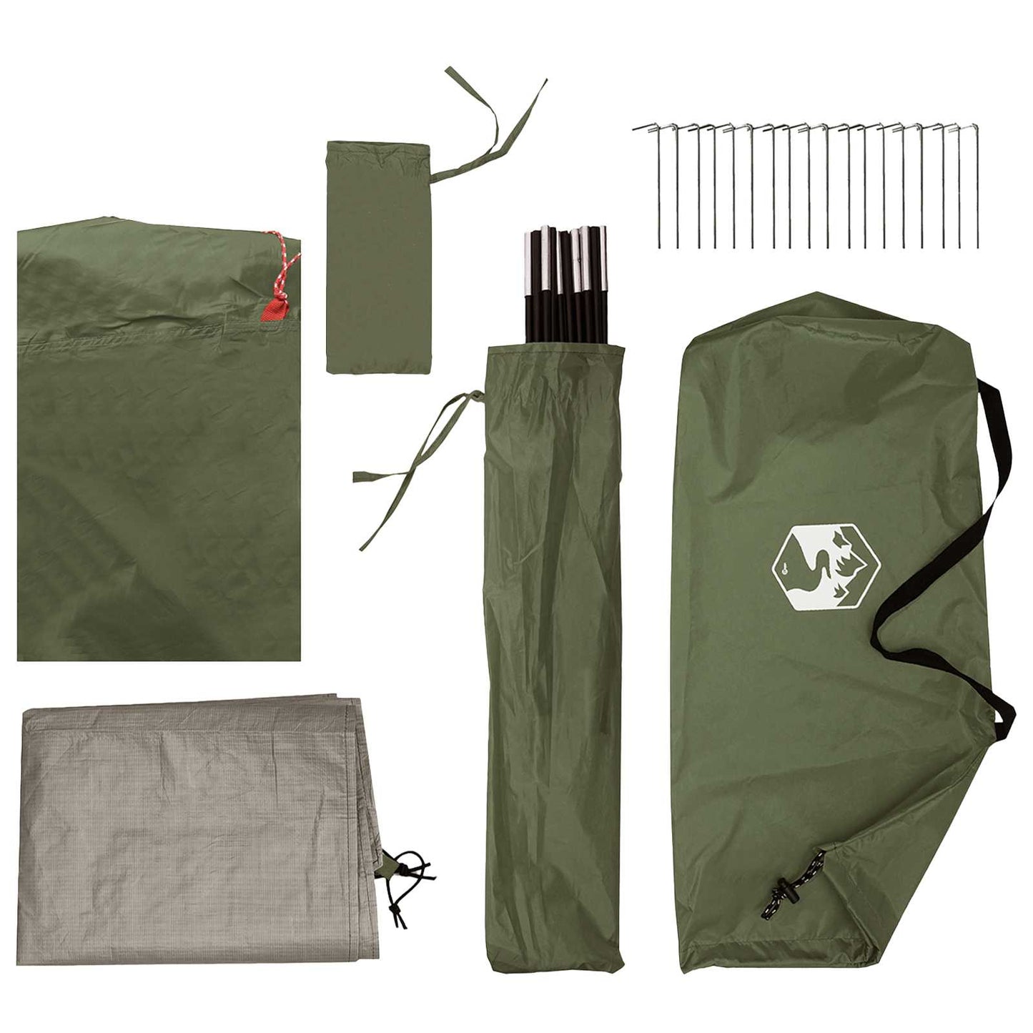 vidaXL Tunnel Tent Olive Green 410 x 175 x 105 cm Polyester and Steel