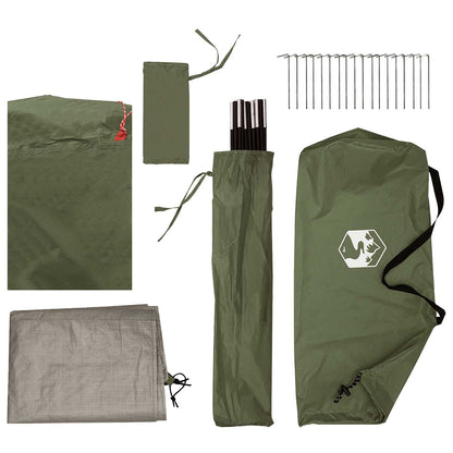 vidaXL Tunnel Tent Olive Green 410 x 175 x 105 cm Polyester and Steel