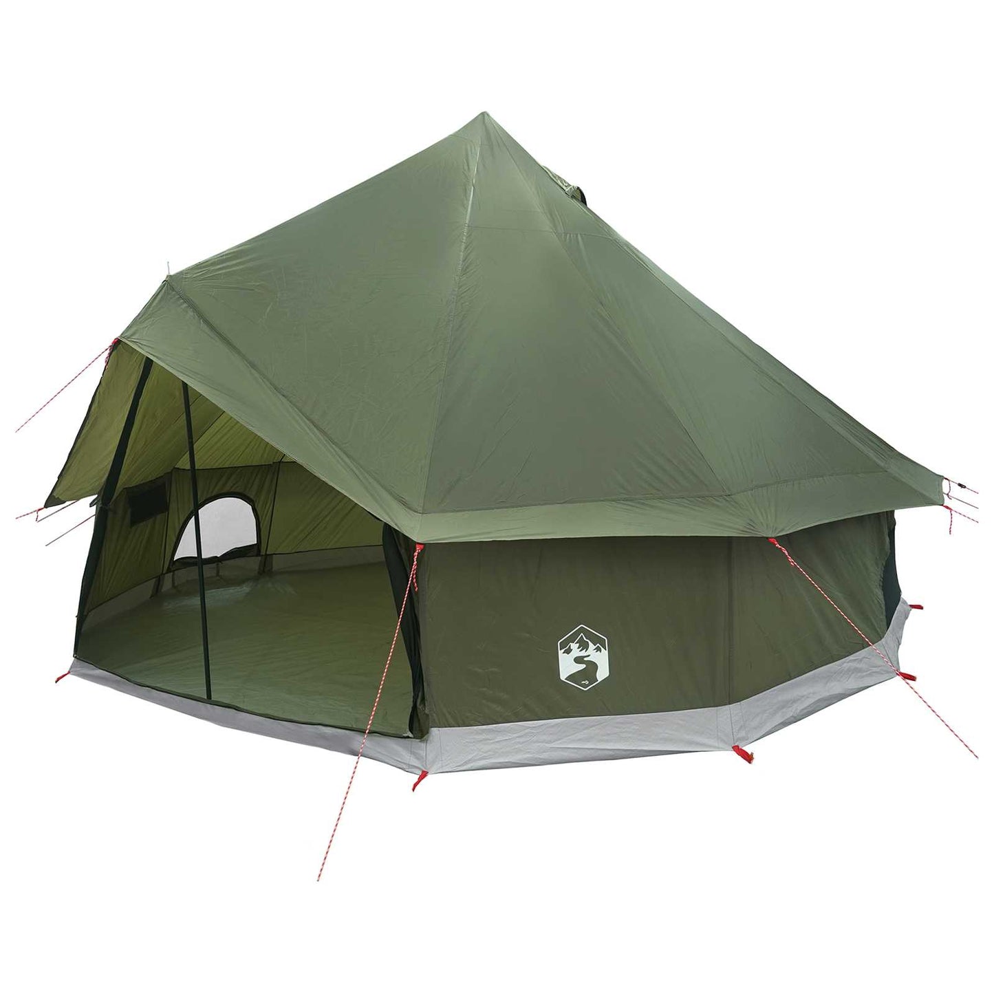 vidaXL Tipi Tent Olive Green 300 x 300 x 200 cm Polyester and Steel