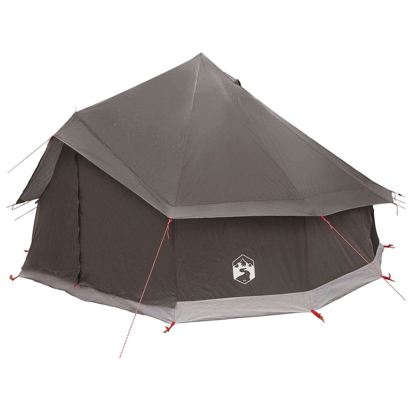 vidaXL Tipi Tent Brown Grey 400 x 400 x 250 cm Polyester and Steel