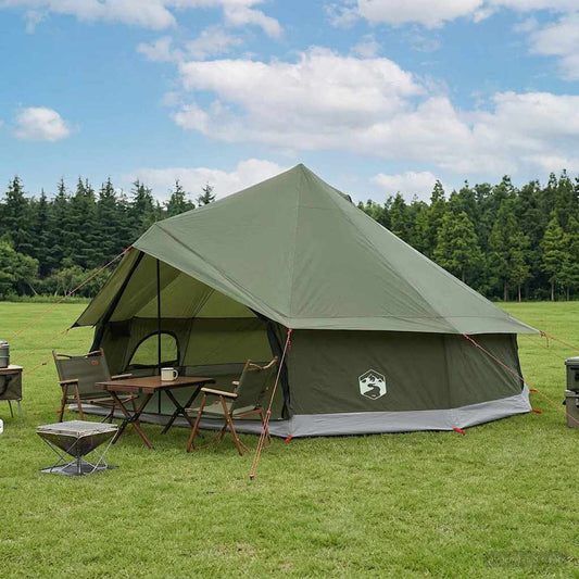 vidaXL Tipi Tent 12-Person Army Green Polyester and Steel